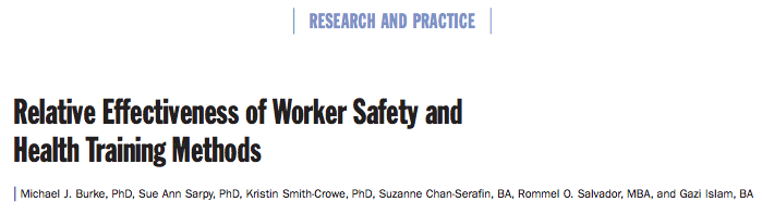 health and safety awareness training research study 